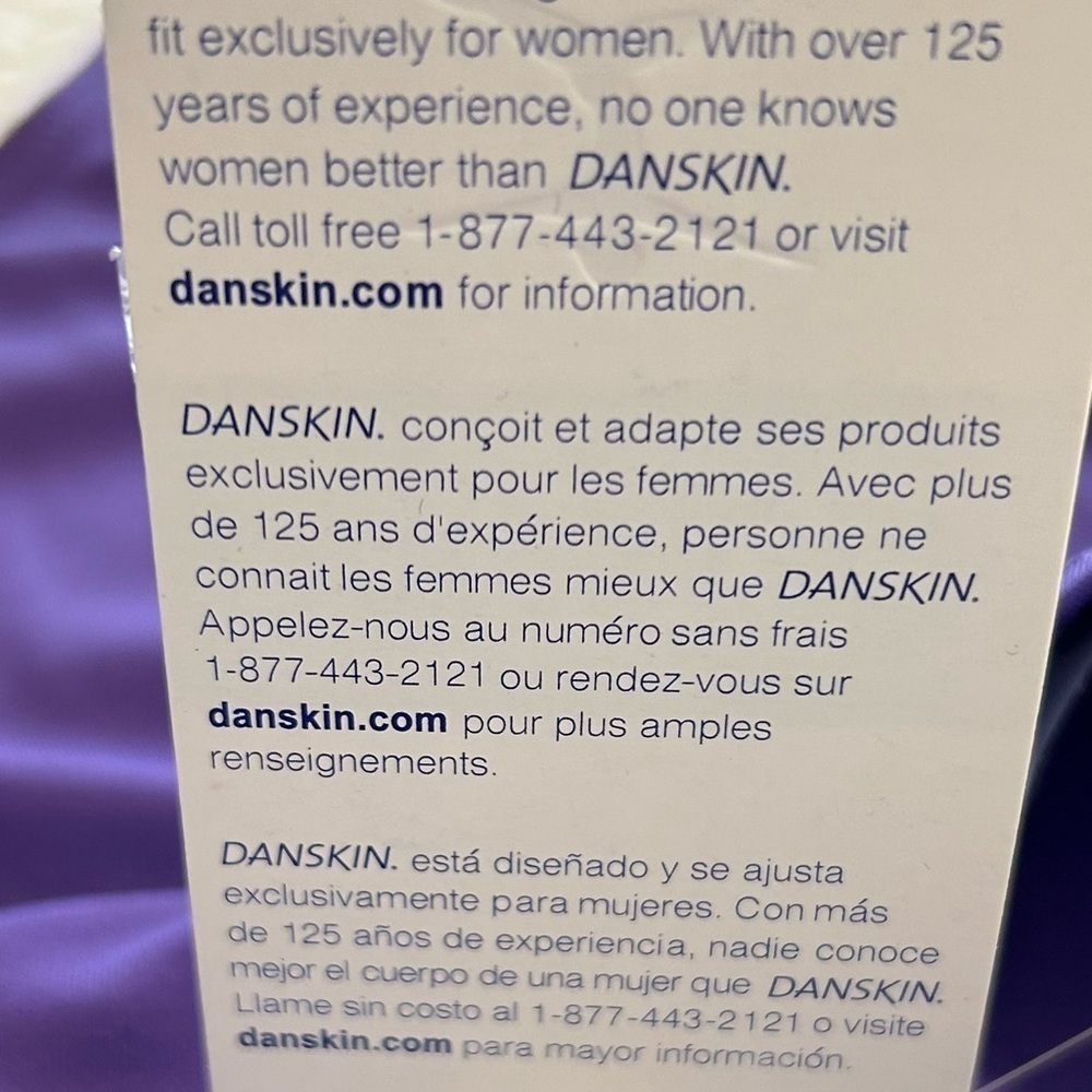 Danskin / Dancewear/ NWT/ Women's Purple Scoopneck Long Sleeve Leotard XL 14-16 - Picture 8 of 12
